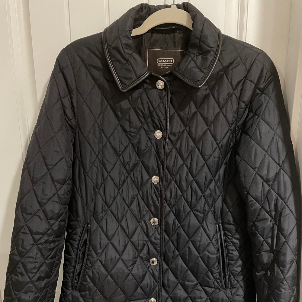 Coach Quilted Jacket Black Small